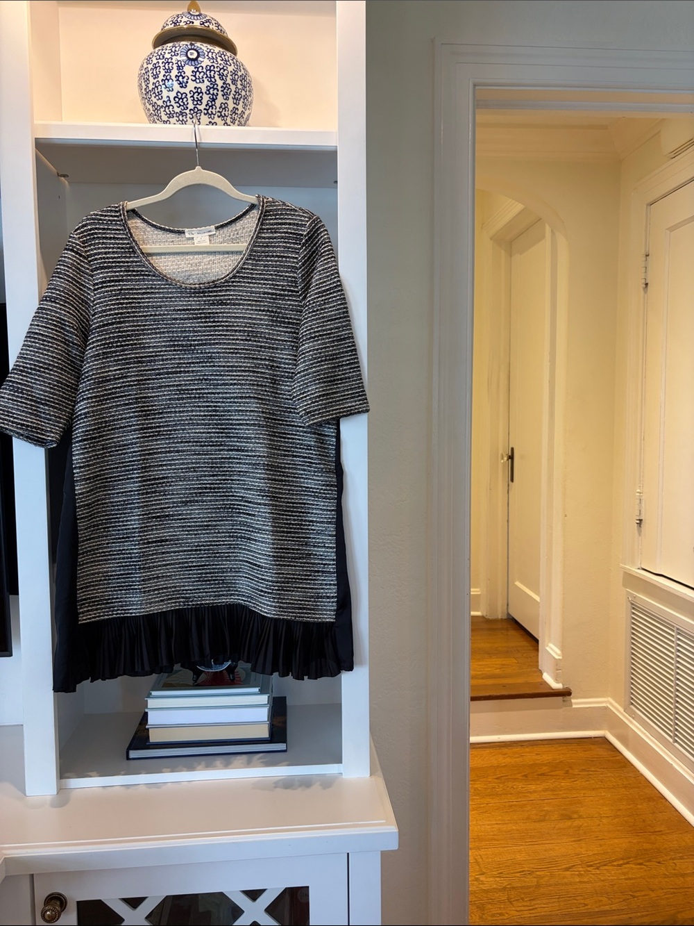 Anthropology knit & chiffon tunic.